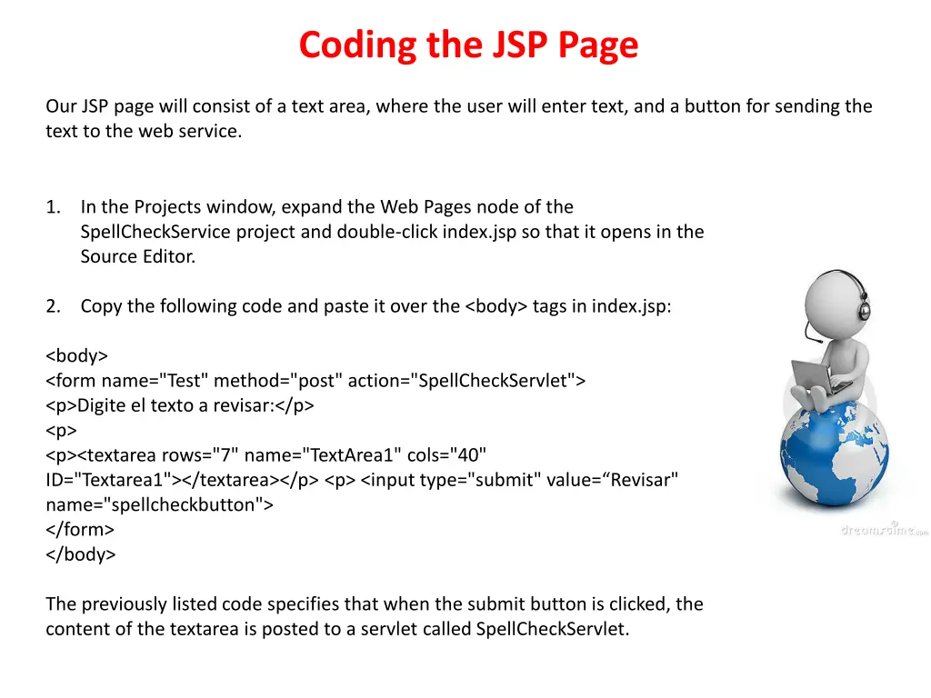 coding the jsp page