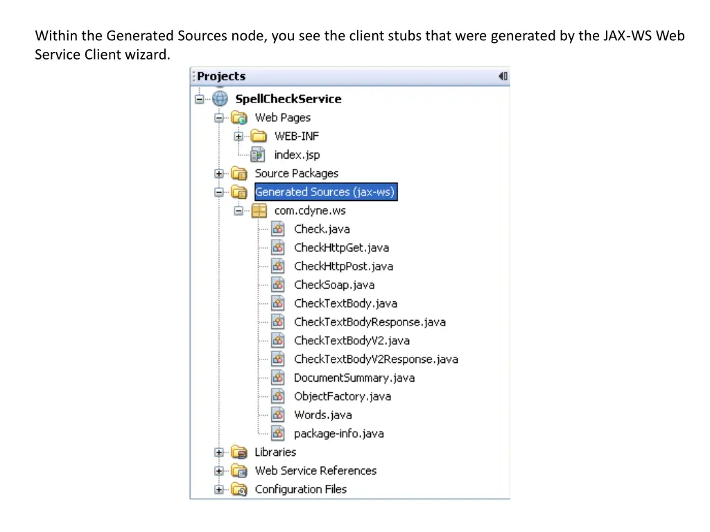 within the generated sources node