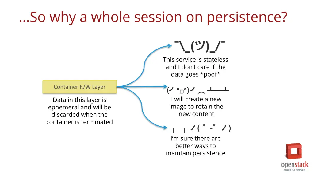 so why a whole session on persistence