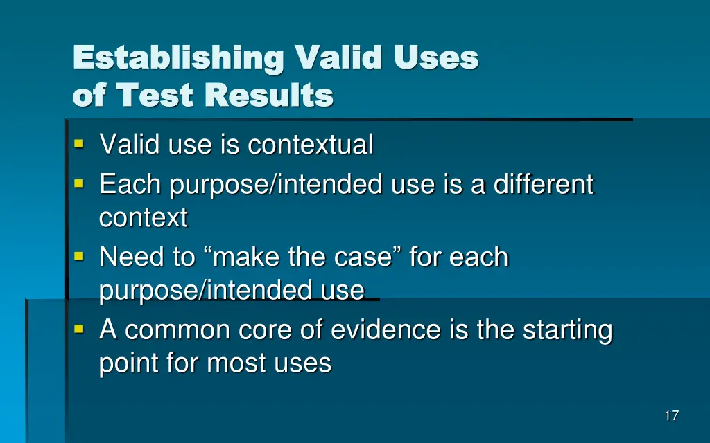 establishing valid uses establishing valid uses