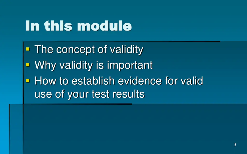 in this module in this module