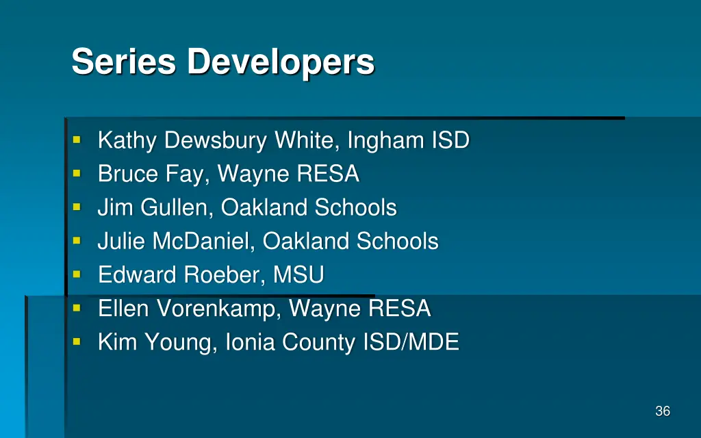 series developers
