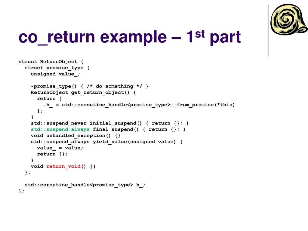 co return example 1 st part