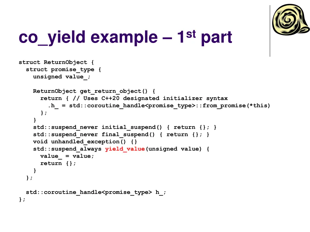 co yield example 1 st part