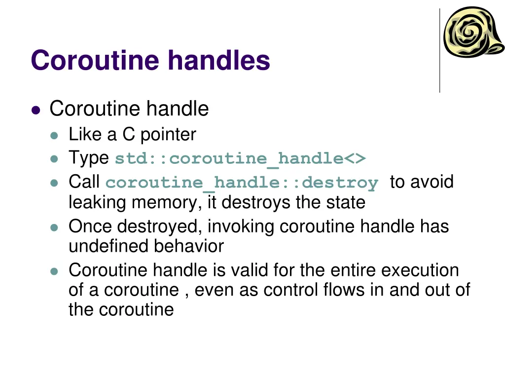 coroutine handles