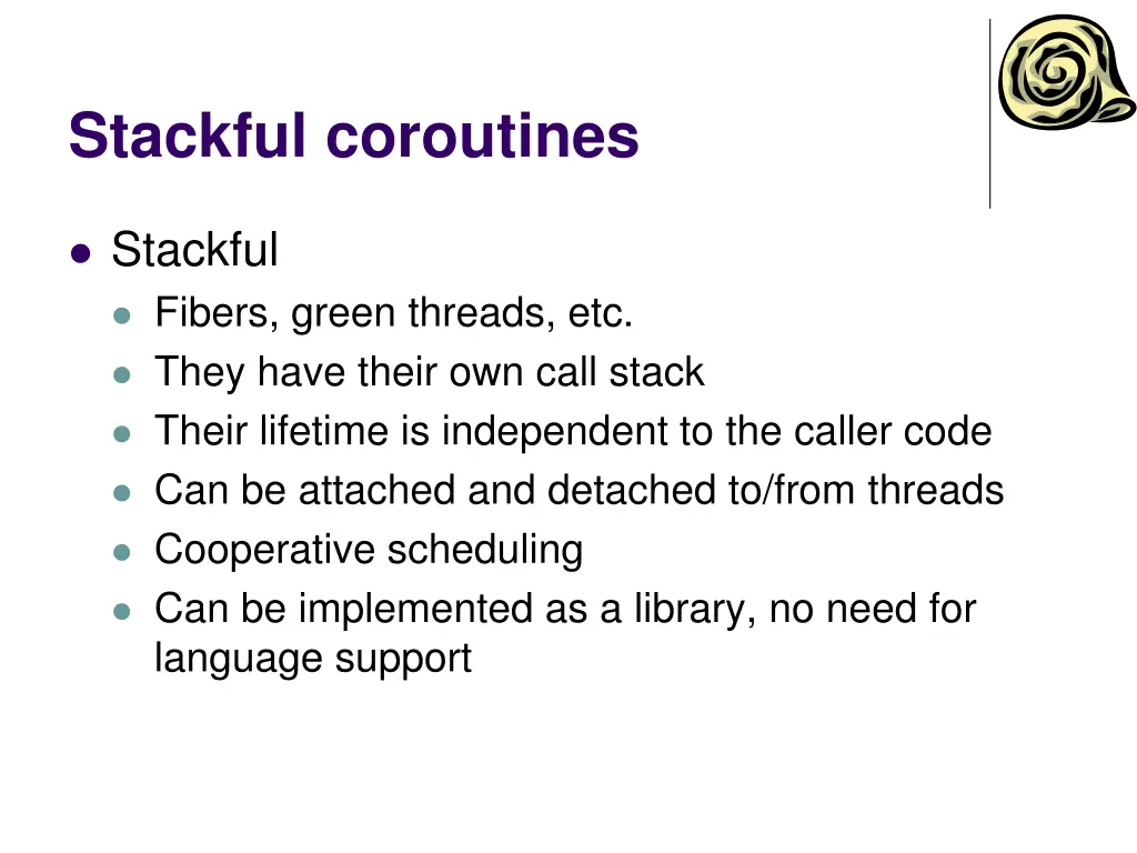 stackful coroutines