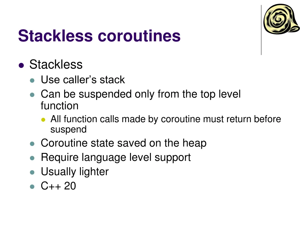 stackless coroutines