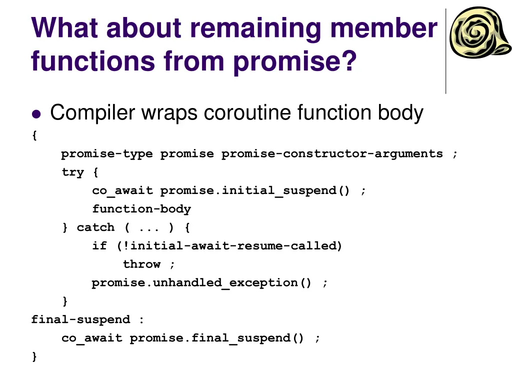 what about remaining member functions from promise