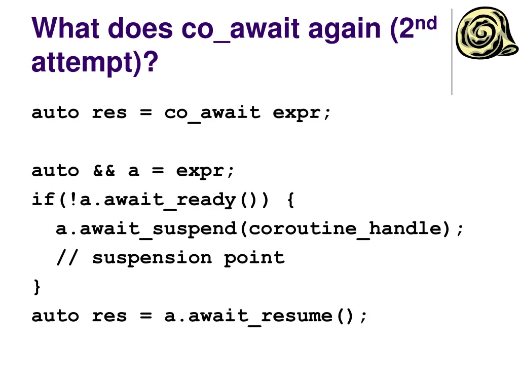 what does co await again 2 nd attempt