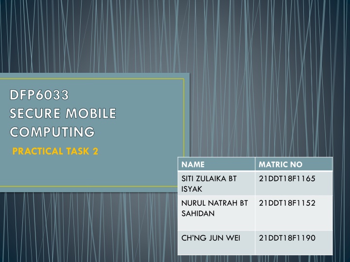 dfp6033 secure mobile computing practical task 2