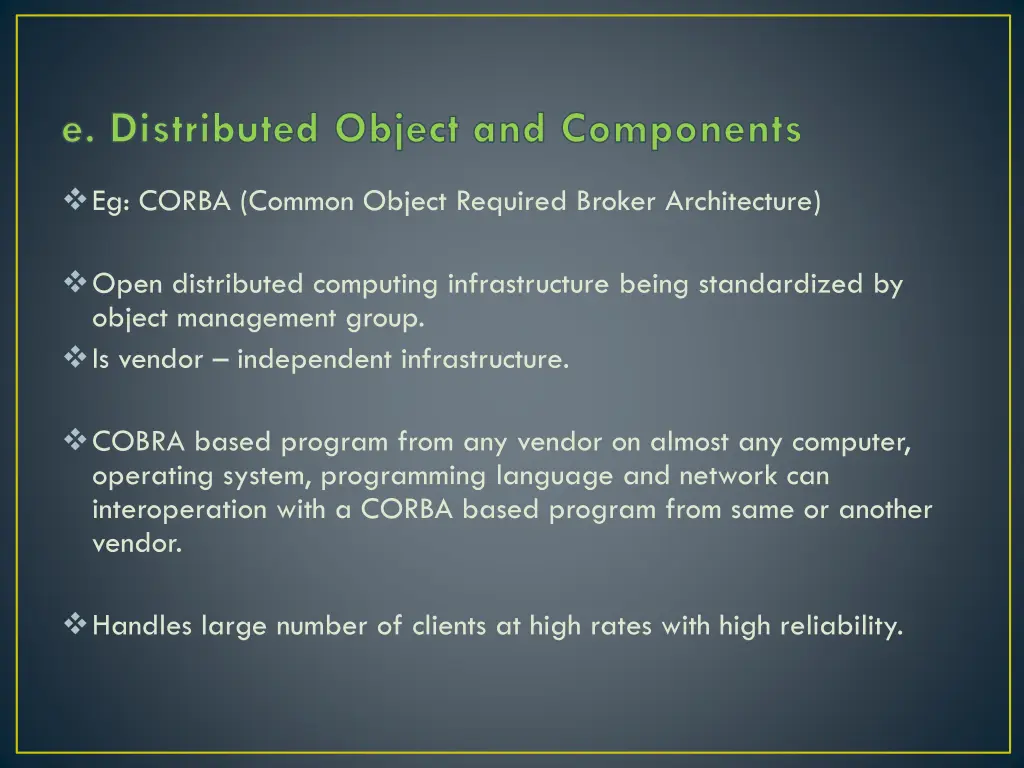 e distributed object and components