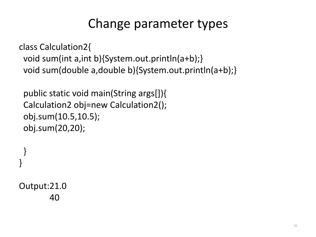 change parameter types