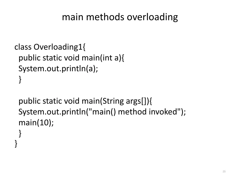 main methods overloading
