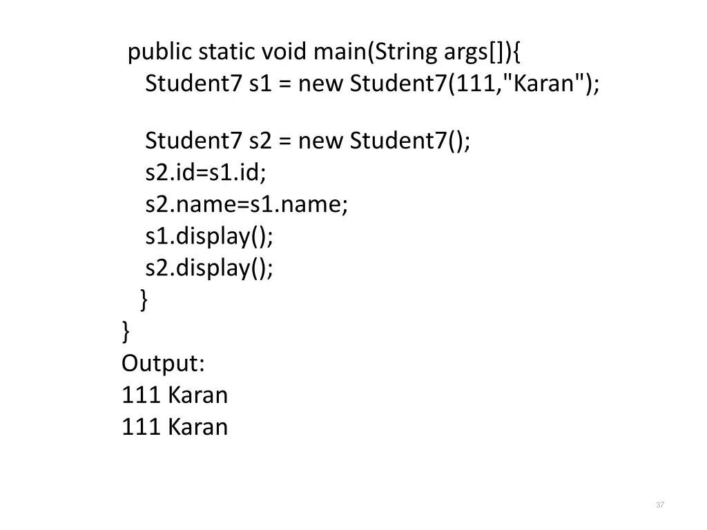 public static void main string args student7