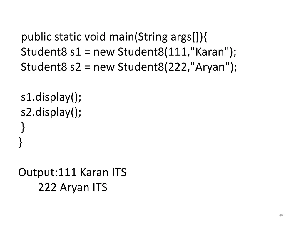 public static void main string args student8