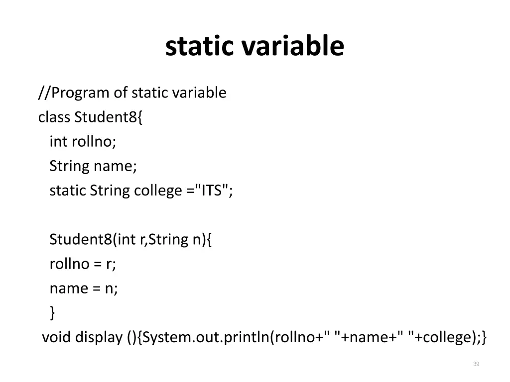 static variable
