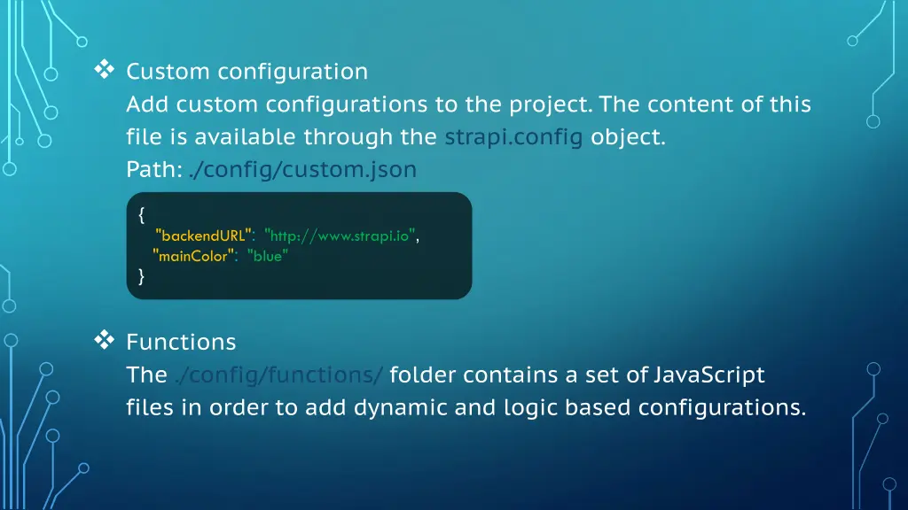 custom configuration add custom configurations