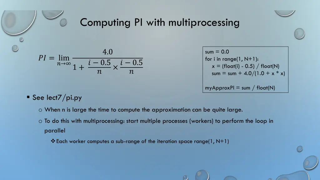 computing pi with multiprocessing