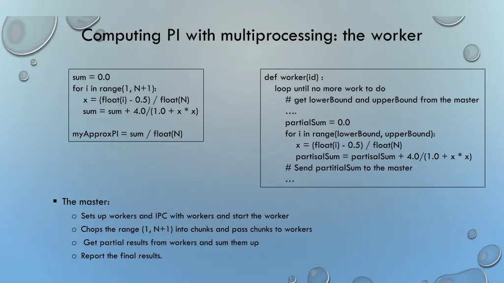 computing pi with multiprocessing the worker