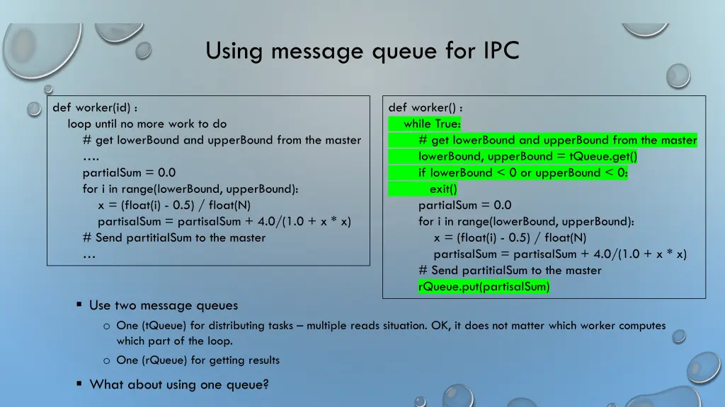 using message queue for ipc