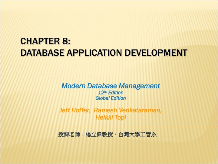 chapter 8 database application development