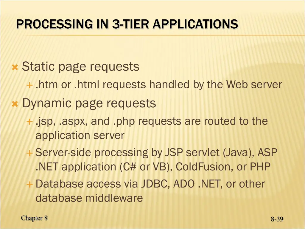 processing in 3 tier applications
