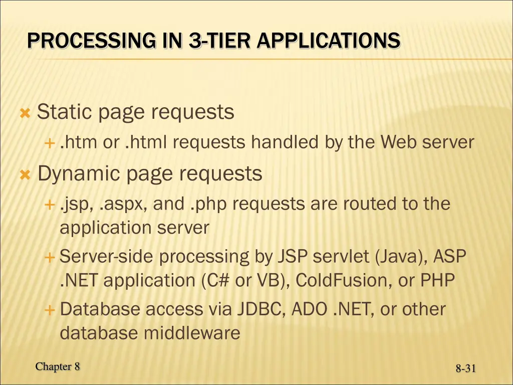 processing in 3 tier applications