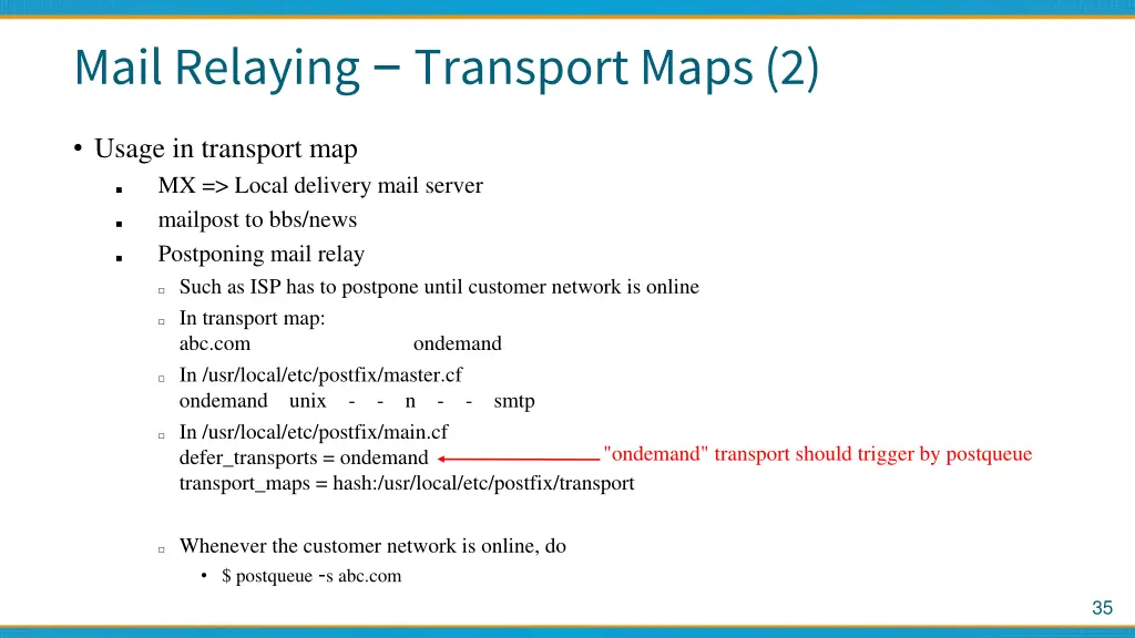 mail relaying transport maps 2
