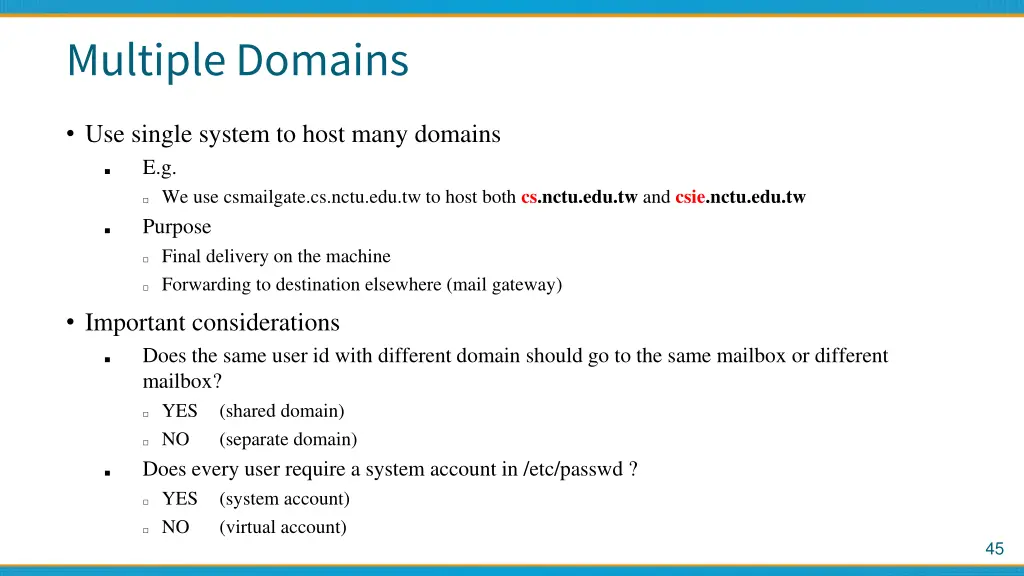 multiple domains