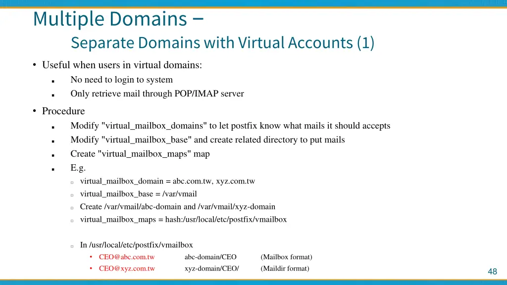 multiple domains separate domains with virtual