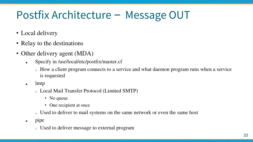 postfix architecture message out