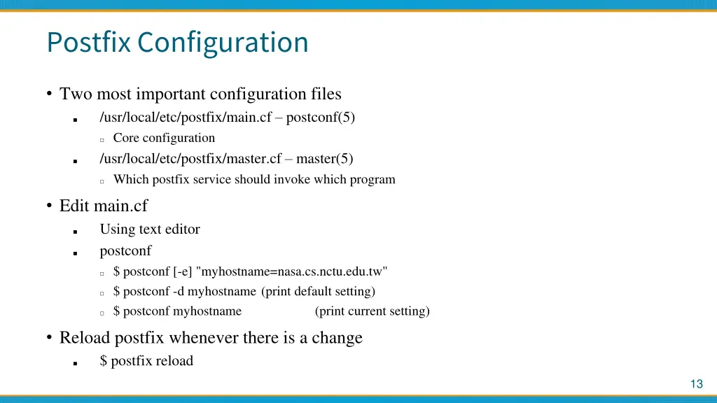 postfix configuration