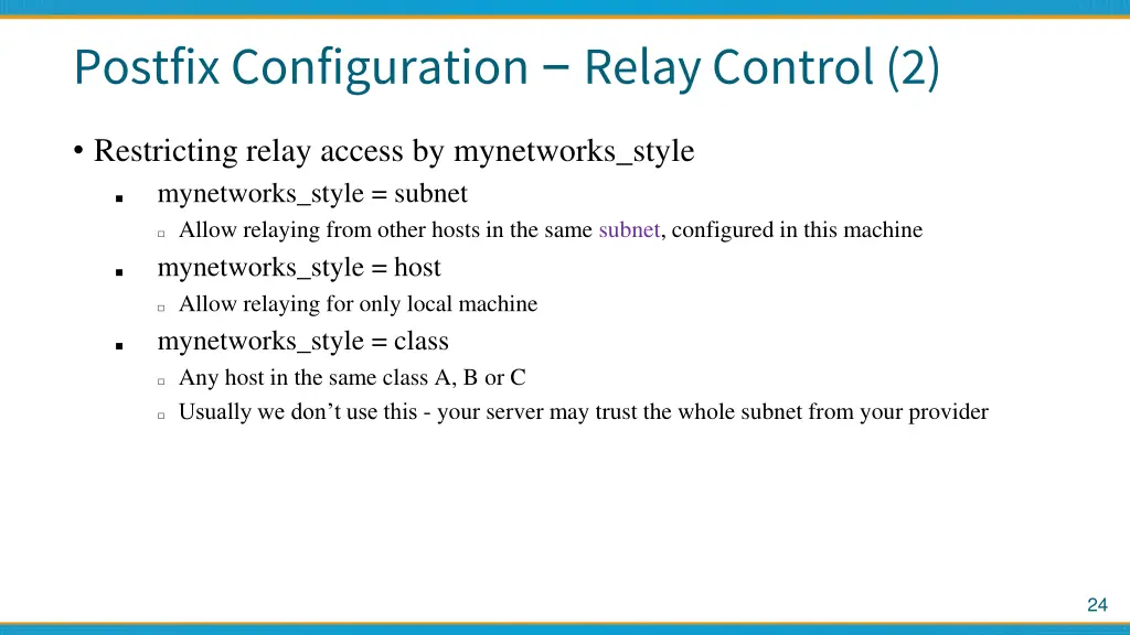 postfix configuration relay control 2