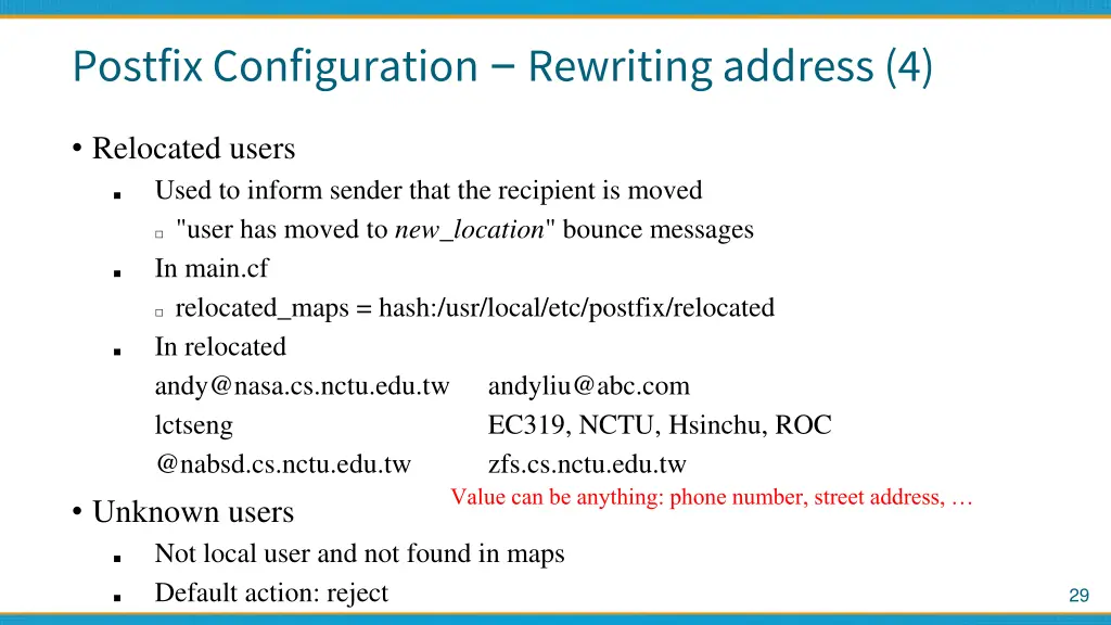 postfix configuration rewriting address 4