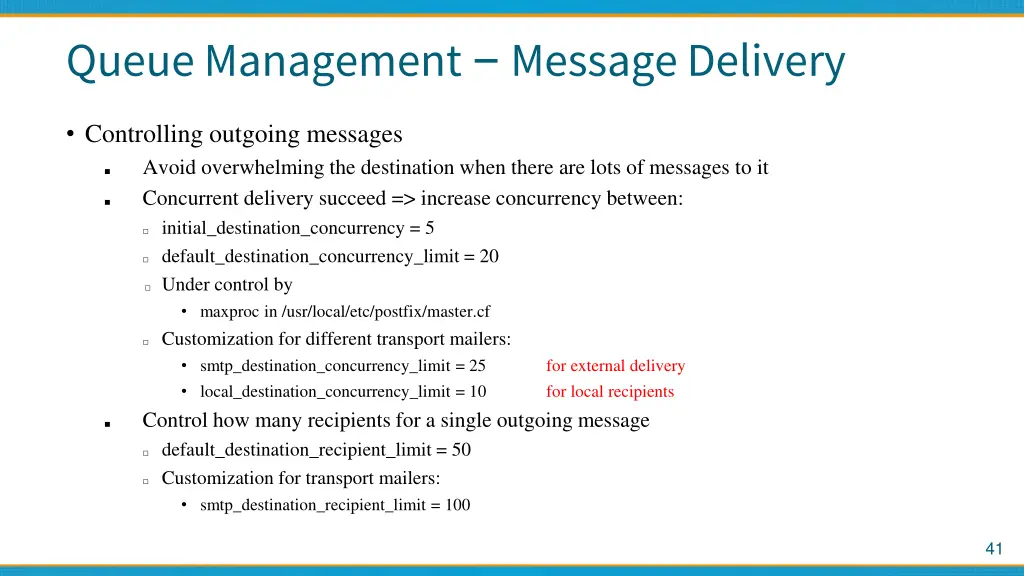 queue management message delivery