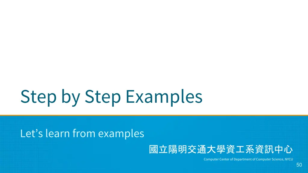 step by step examples