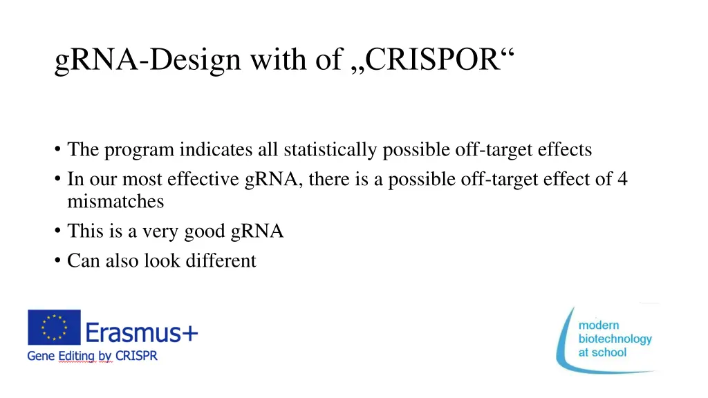 grna design with of crispor