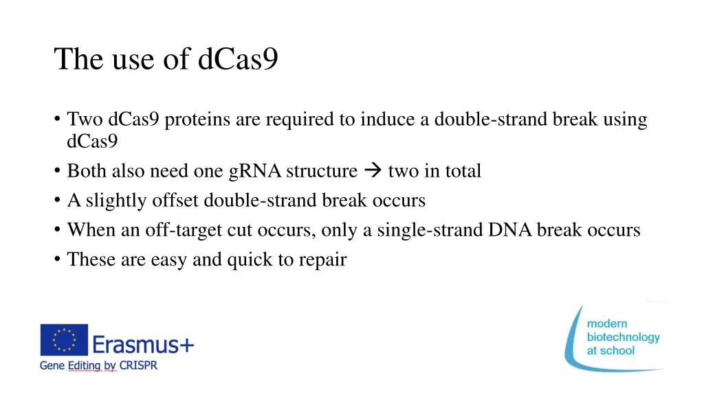 the use of dcas9 1