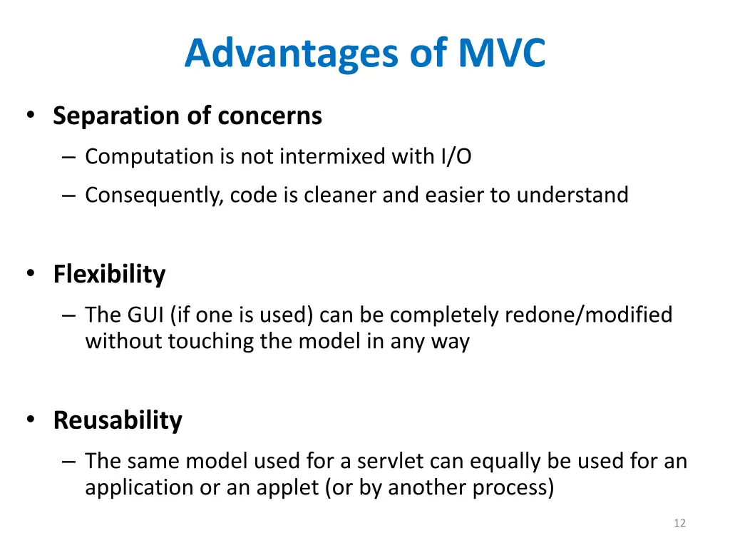 advantages of mvc