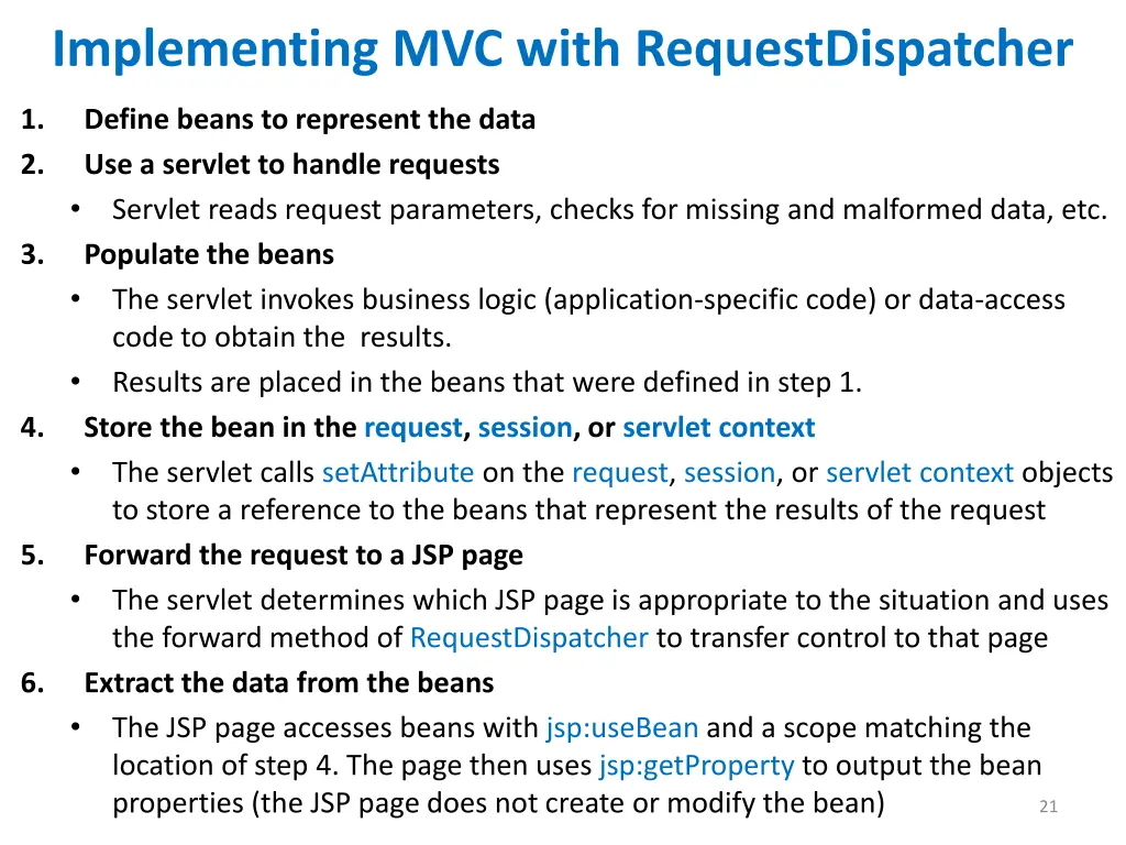 implementing mvc with requestdispatcher