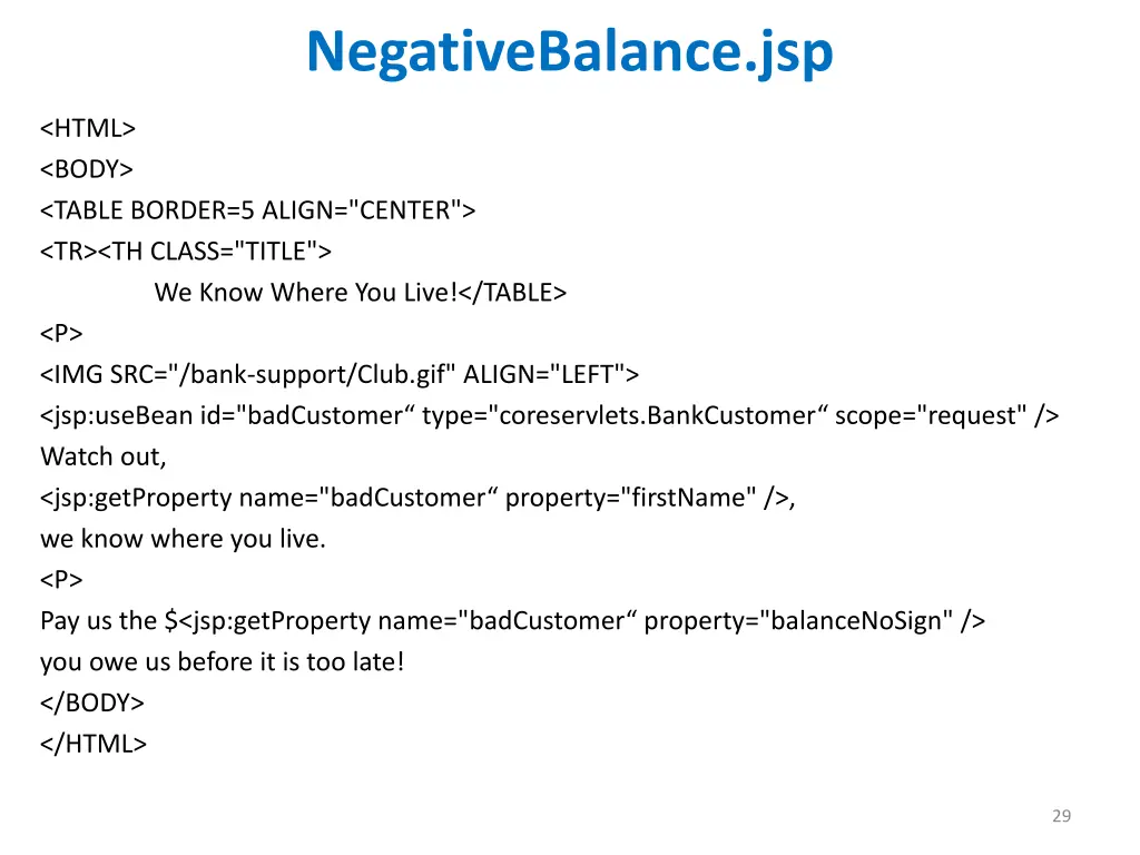 negativebalance jsp