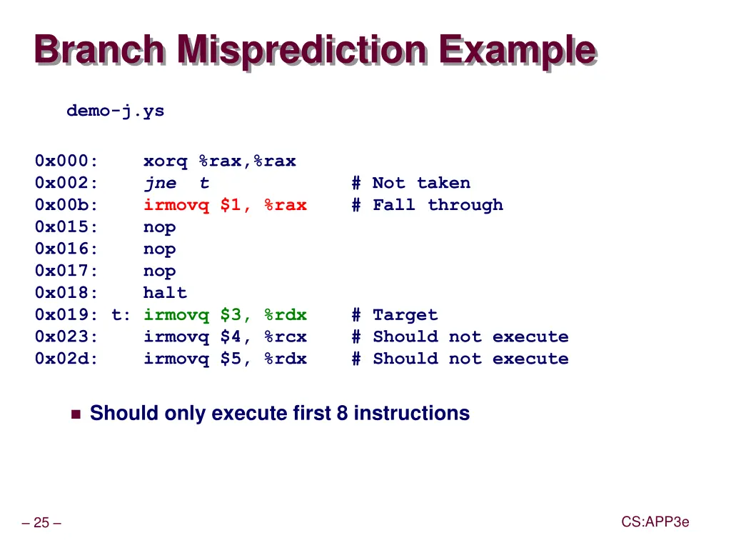 branch misprediction example