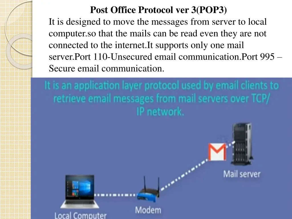 post office protocol ver 3 pop3 it is designed