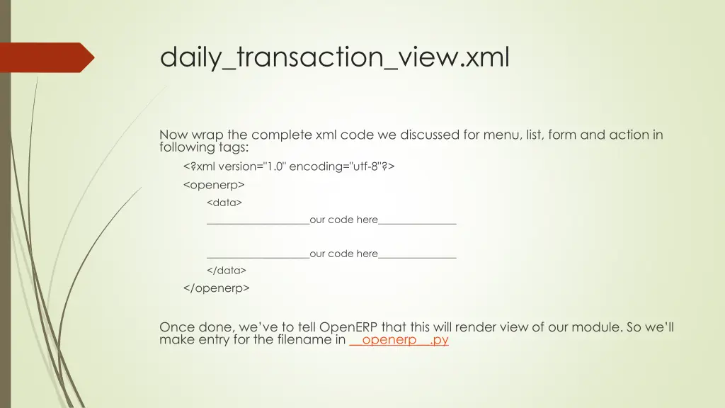 daily transaction view xml 1