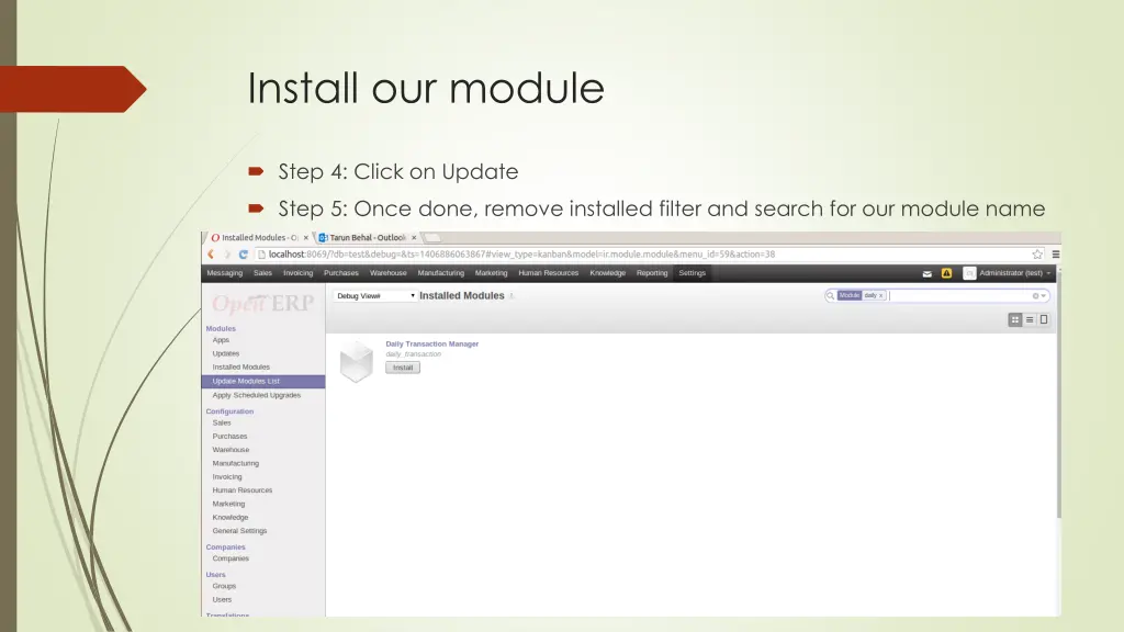 install our module 1