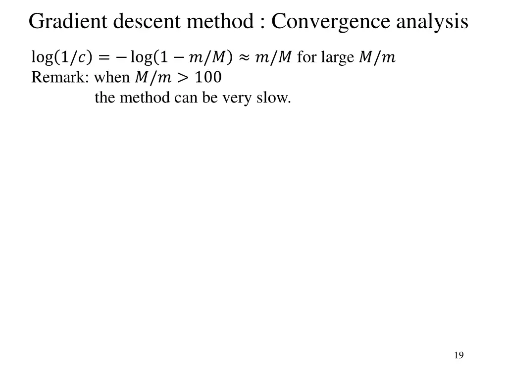 gradient descent method convergence analysis 1