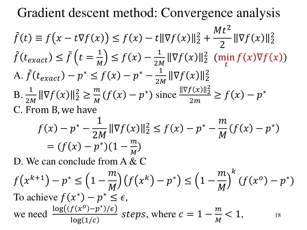 gradient descent method convergence analysis