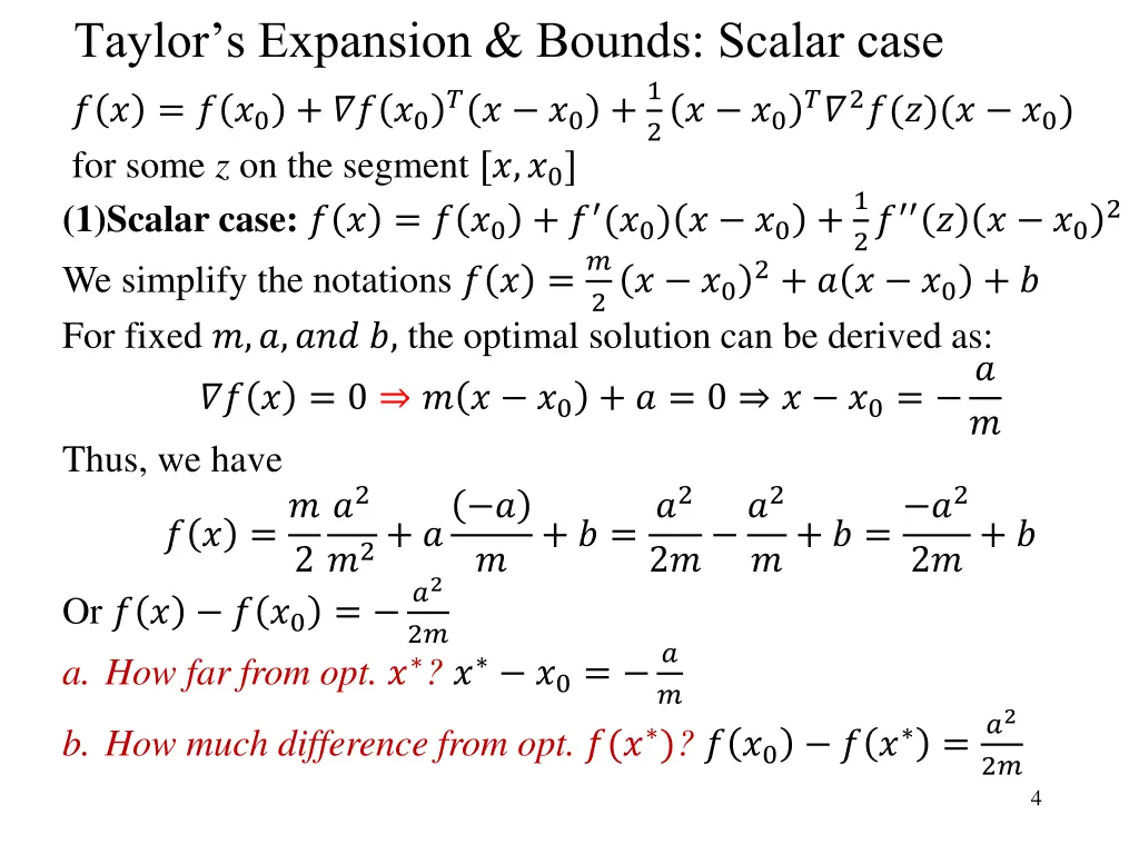 taylor s expansion bounds scalar case