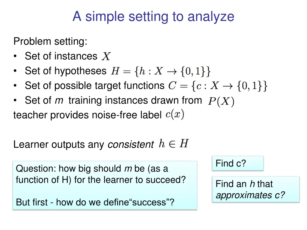 a simple setting to analyze