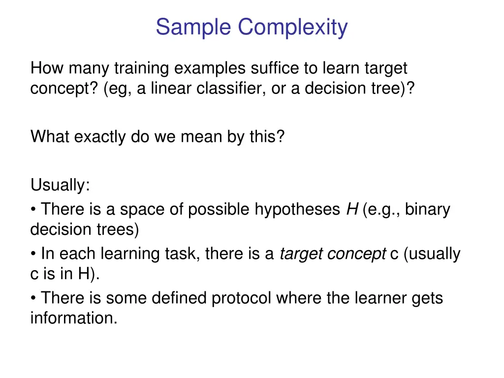 sample complexity